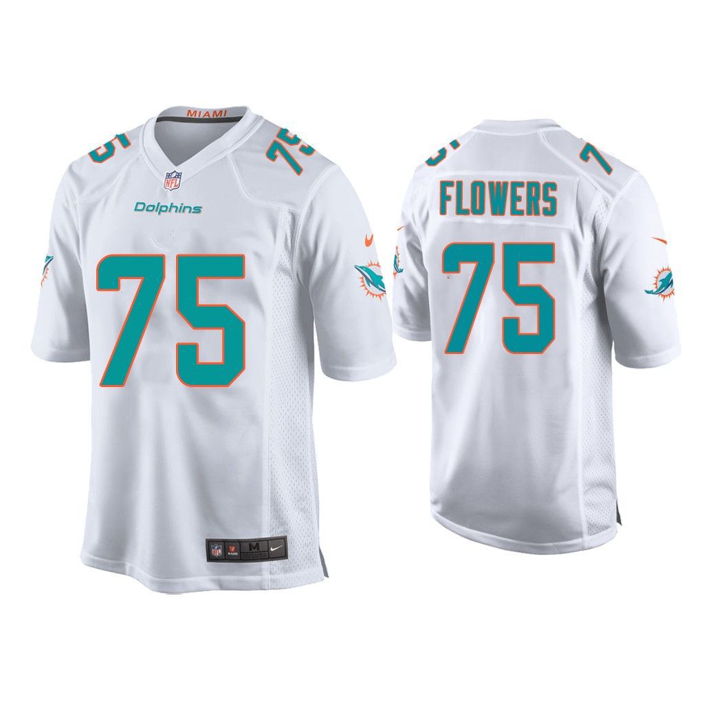 Men Miami Dolphins #75 Ereck Flowers Nike White Game NFL Jersey